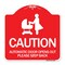 Signmission Caution Automatic Door Opens Out Please Step Back W/ Graphic Alum Sign, 18" x 18", RW-1818-24287 A-DES-RW-1818-24287 - alternate 1